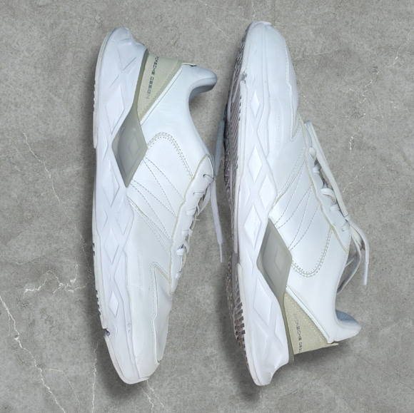 Porsche Design Puma | PWRPlate L Trainers Leather White and Glacier Grey US 12 - Picture 3 of 8